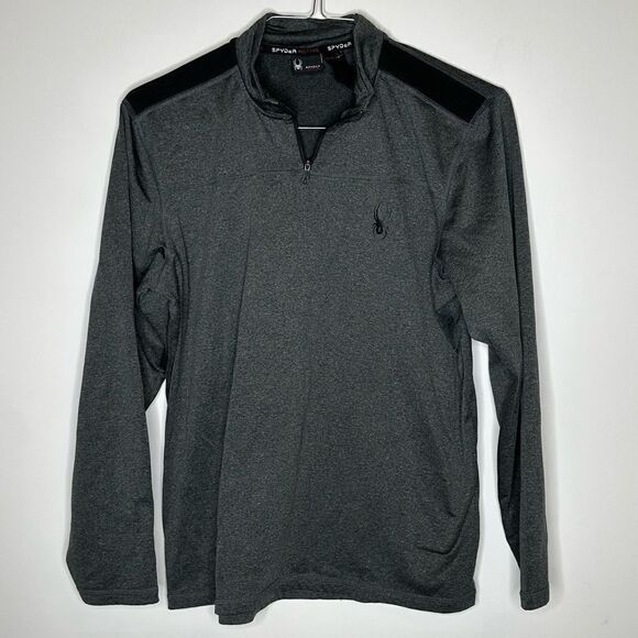 SPYDER ACTIVE ProWeb Men’s Performance ¼ Zip Baselayer Gray Jacket Medium - Picture 4 of 7